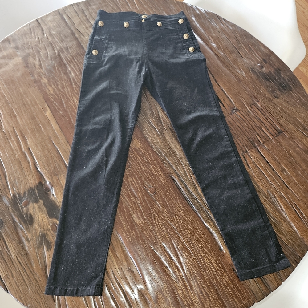 Torn By Ronny Kobo Black Bib Sailor Jeans Size 27 - Picture 6 of 10